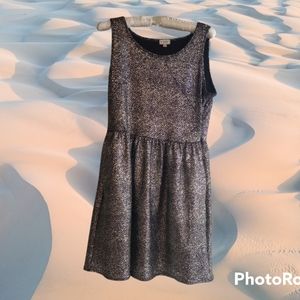 Women's sleeveless women's silver dress billowing skirt